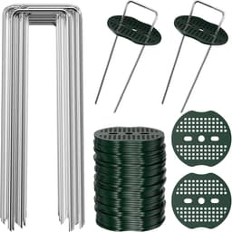 Grondanker - Verzinkt Staal - 150 mm Lengte - U-vormige Haringen met Sluitringen - Voor Tuin en Kunstgras — thumbnail 1