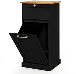 SureDeal® - Wasmand - Kledingkast - Kantelbaar - Lade Opbergkast - Uitneembaar - Badkamer Slaapkamer Bijkeuken - 40x37x82 cm - Donkerbruin — thumbnail 3