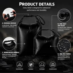 Waszak voor op reis 34 x 51 cm - waterdicht nylon - vuilwaszak met kliksluiting - ruimtebesparing tot 50% - ShopVlot — thumbnail 3