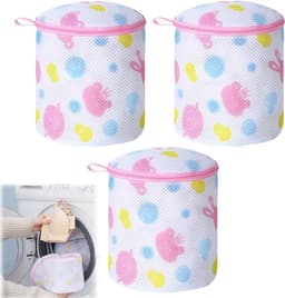 3 Stuks-waszak- waszakje bh-waszakjes met rits-waszakken voor wasgoed-mesh waszakken-waszakken-waszak klein -wasnet--Waszakje Lingerie- wasmachine zakken-Beschermt Kleding-Anti-Vervorming-Cilindrische Ritsen Wasmachinetas — thumbnail 1