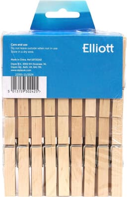 SnelShoppen - Houten Wasknijpers met Metalen Veer - 36 Stuks - Duurzaam en Sterk - Ideaal voor Binnen en Buiten - Perfect voor Tuin, Keuken en Kampere — thumbnail 2
