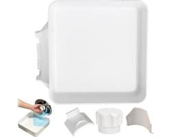 Afvoerbak voor wasmachine - 4 stuks - Wasmachine lekbak - 3D-geprinte waterdichte bak - Lekbak wasmachine - Wateropvang - Afvoer - 18cm