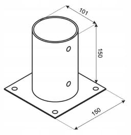 Domax - Gegalvaniseerde Parasolbasis - 101x150x2mm - Schroefmontage - Staal — thumbnail 2