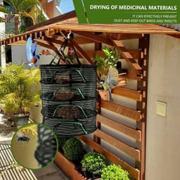 Droognet Kruiden - Planten Droger - Planten Drogen - Ademend Mesh - 40x40x40 cm - Zwart — thumbnail 2