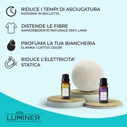 SnelShoppen - 6 LUMINER Droogballen, Wol Ballen voor Wasdroger, Kruidige Geuren met Lavendel en Tea Tree, Natuurlijke Kledingverzachter, Sneller Droge — thumbnail 4