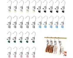 Wasknijpers Roestvrij Staal - Set van 60 - Duurzaam - Compact 10.5 x 2.3 cm - Ideaal voor Binnen/Buiten - Stevige Veer - Knijpers