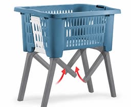 Wasmand op poten blauw 38 liter 39 x 59 x 29 cm kunststof — thumbnail 2