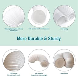 Draagbare airconditioner flexibele slang - Uitlaatslang Draagbaar - Lengte 2m - Luchtafvoerslang - Flexibele Slang - Afvoerslang Airco Universele - Vervangende Buis - Diameter 15cm - Eenvoudig te Installeren — thumbnail 2