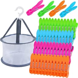 Wasknijpers set met opbergmand - stabiel en weerbestendig - ideaal voor het ophangen van was - ShopVlot — thumbnail 1