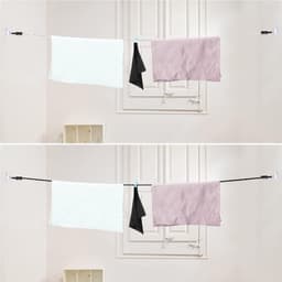 Intrekbare Waslijn - Reiswaslijn Outdoor - Kleding Drogen - Elastisch met Haken - 2.8 Meter - Zwart en Wit — thumbnail 3