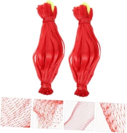 Fruitnetzakken - Opbergzakken Groente - Fruit Bewaren - Sterke Elasticiteit - 35 cm - Rood — thumbnail 5