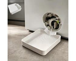 Wasmachine Lekbak 17,8x17,8 cm - Opstaande Rand 4,5 cm & Antislip - PLA - Voor Wasmachine, Droger & Wasruimte - Wit