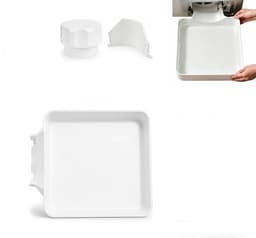 Lekbak Wasmachine - 3-Delige Set - Opvangbak - Universele Wasmachine Lekbak -Afvoerbak Voor Wasmachines - 17.8×17.8×5 Cm - Eenvoudig Te Installeren - Afvoer Van De Wasmachine - Afvoerbak - Geschikt Voor Appartementen, Garages En Huurwoningen - Wit — thumbnail 1