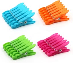 Wasknijpers - Kledingklemmen - Kleding Drogen - Stevige Veren - 24 Stuks - Kleurrijk — thumbnail 1