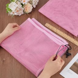 Solidchoice - 2 Stuks Mesh Waszakken met Trekkoord 62x49 cm — thumbnail 3