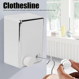 Dailygoods- Waslijn Duurzaam Roestvrij Staal - Intrekbaar - 4,2 M - Geschikt voor Binnen/Buiten - Eenvoudige Installatie - Maximaal 20 kg Kleding - Droogrek — thumbnail 2