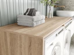 Wasmachinekast - Badkamermeubel - Ruimte Organiseren - Modulaire Constructie - 130 cm Breed - Sonoma Eiken — thumbnail 4