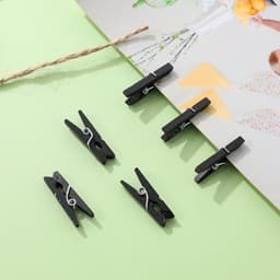 Houten Wasknijpers - Fotopinnen Clips - Decoreren Foto's - Mini Formaat - 25 cm - Zwart — thumbnail 3