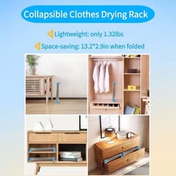 Droogrek - met Stang - Inklapbaar Wasrek - Extra Groot Droogrek - Extra stevig en licht - Geschikt voor reizen - Inklapbaar Droogrek - Mini - 135*90*73cm - Staand Kleding Wasdroogrek - Droogtoren - kleding droogrek - Badkamer/Balkon/Binnen/Buiten — thumbnail 3