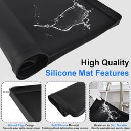Siliconen Mini Koelkastmat 50 x 50 cm, Ondersteuning met 1.5 cm Opstaande Randen, Herbruikbare Afvoer voor Wasmachine en Vriezer, Druppelbak voor Droger en Wijnkast — thumbnail 2
