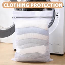 Set van 2 Waszakken, Perfect voor Kleding, Bedlinnen en Gordijnen, 60 x 80 cm, Herbruikbare Wasnetten met Rits voor de Wasmachine — thumbnail 3