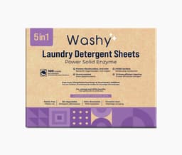 Washy Wasstrips Lavendel- Wasmiddeldoekjes voor Witte, Gekleurde en Zwarte Was - Wasmiddel Strips - Eco Wasmiddel Vellen - Duurzame Laundry Strips (100 wasbeurten) — thumbnail 4