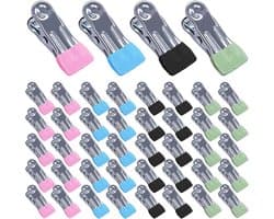 40 stuks multifunctionele wasknijpers van roestvrij staal in verschillende kleuren voor kleding en voedselverzegeling