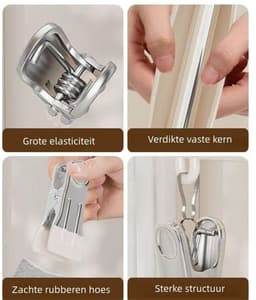 Set van 2 - Sokkendroogrek - met klemmen - wasknijpers - geschikt voor het ophangen van ondergoed - multifunctioneel sokkendroogrek - wit — thumbnail 5