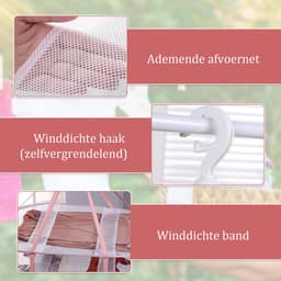 QTTVBTNA - Droogmand - 3-Laags Mesh Droognet - Leg plat om te drogen - Voorkomt vervorming van kleding - Hangende droogrek - Opvouwbaar - Roze - 78x61cm - 1 stuk — thumbnail 2