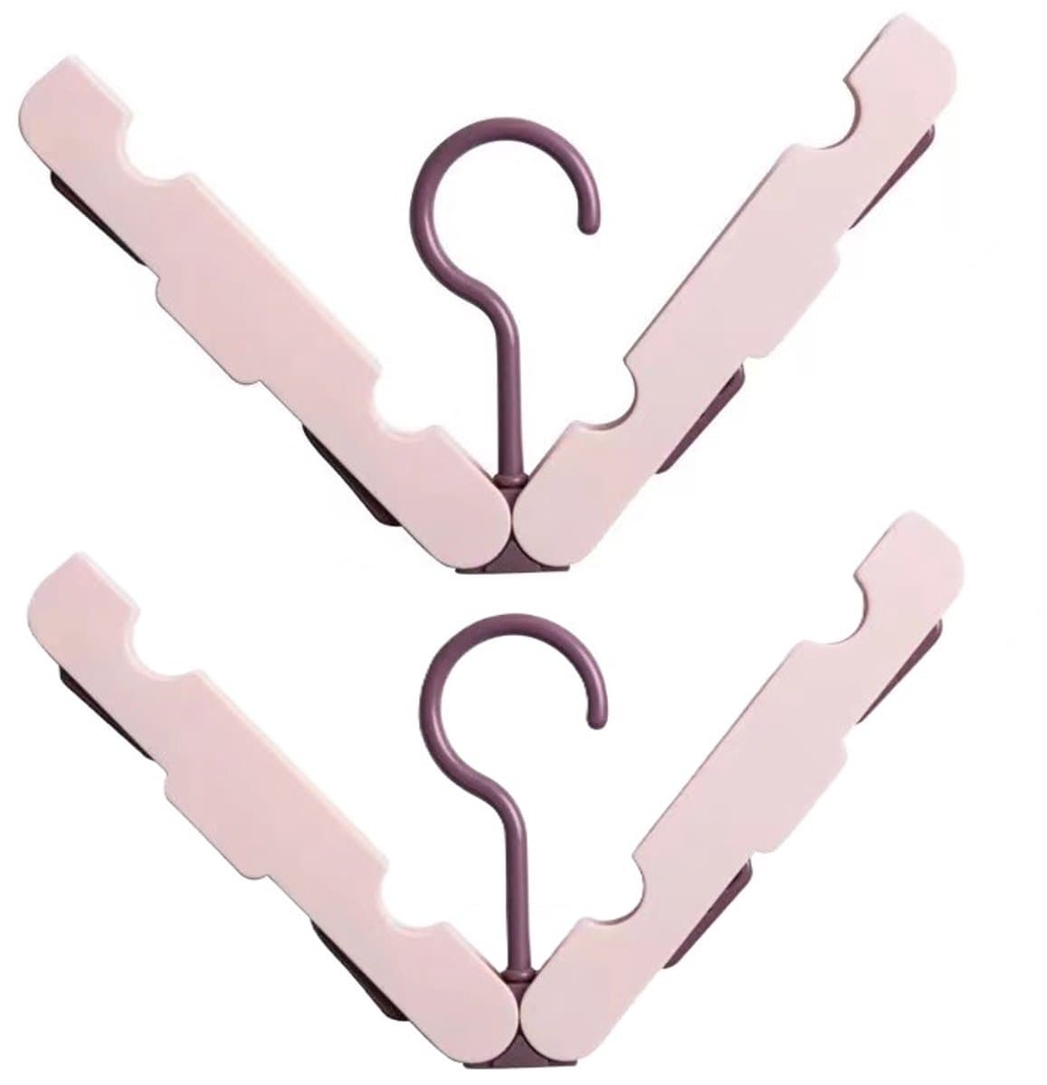 Wasrek inklapbaar - Wasrek Hangend - Draagbare opvouwbare hanger met haak - Ideaal voor op reis, kampeerders, reizigers en kleine ruimtes - Tweedelig pakket - Roze — afbeelding 1