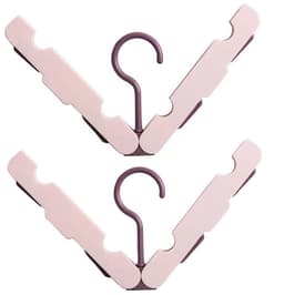 Wasrek inklapbaar - Wasrek Hangend - Draagbare opvouwbare hanger met haak - Ideaal voor op reis, kampeerders, reizigers en kleine ruimtes - Tweedelig pakket - Roze — thumbnail 1
