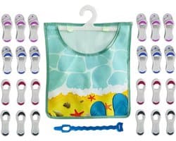 Set van 24 Zachte En Duurzame Wasknijpers Blauw