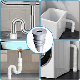 Allecta - Afvoerslangafdichting - Rioolplug - Siliconen - Afdichtingsring - Afvoerpijp - Keuken - Badkamer - Wasmachine - Zwart - 35-40 cm - Waterdicht — thumbnail 5
