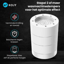 KOJY Wasmachine dempers - Verhoger - Stapelbaar - Wit - voor wasmachine en wasdroger — thumbnail 5