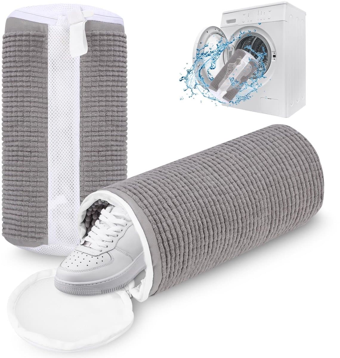 Waszak - Wasnet Voor Schoenen - Waszak Voor Schoenen - 32.5 x 12.8 cm - Netje Anti-Vervorming - Schoen Wassen - Schoenenwaszak - Wasgoed - Wasmachine - Schoenen / Sneakers - met Rits - Herbruikbaar - 2 Stucks — afbeelding 1