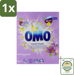 1 x Omo - Waspoeder - Lavendel & Mint - 5 kg - 100 Wasbeurten- Omo Waspoeder Lavendel & Mint - Waspoeder - Wasmiddel - Reinigingskracht - Geur Lavendel — thumbnail 1
