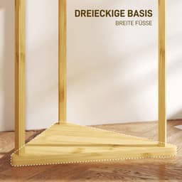 Kledingrek - 45x45x170 cm - 3 Lagen + 8 Haken - Bamboe - Naturel — thumbnail 5