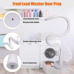 Deurbeugel voor wasmachine - begrenzer - anti-botsingsgesp - magnetische sluiting - wasmachineaccessoire - geschikt voor wasmachineventilatie - houdt droog - wit - 6,6*43,3 cm — thumbnail 3