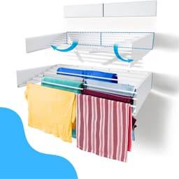 Livista Opvouwbaar Wanddroogrek – 100x50x10.5 cm – Aluminium – Stevig en Ruimtebesparend – Voor Binnen & Buiten – Wit — thumbnail 5