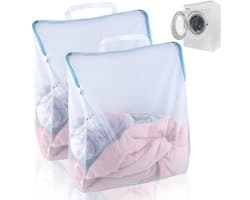 IMPERATORIS® Waszakjes voor Wasmachine - Bescherming voor Fijne Was en Schoenen - Mesh Wasnet met Rits - Voorkomt Slijtage - Set van 2 - Wit - 50 x 60 cm