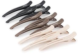 AIMIKE Professionele haarclips voor styling sectioning, 12 stuks antislip No-Trace Duck Billed haarclips met siliconen band, salon en thuis haarknipclips voor kapper, vrouwen, mannen - 4,3 inch lang — thumbnail 1