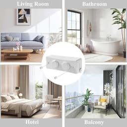 Uittrekbare waslijn 5,1 m - Onzichtbare wandmontage voor binnen en buiten - Draagvermogen tot 20 kg - Ideaal voor balkon en bijkeuken — thumbnail 4