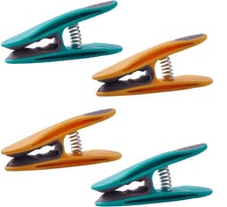 Wasknijpers set - Kleding clips - Was ophangen - Roestvrij staal - 48 stuks - Turquoise geel grijs — thumbnail 3