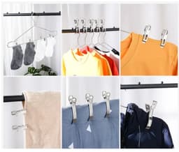 12 stuks-Kledingklemmen - Droogklemmen - Dekenklemmen - Winddichte klemmen - Roestvrij staal - Huishoudelijke artikelen - Geschikt voor het drogen van kleding, dekens en het luchtdicht afsluiten van voedsel - Zilver - 12*6,5 cm — thumbnail 5