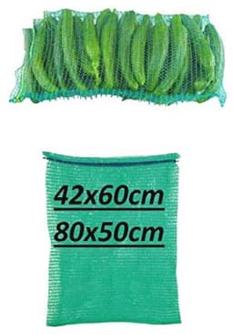 Groene Netzakken met Trekkoord voor Groenten en Hout — thumbnail 2