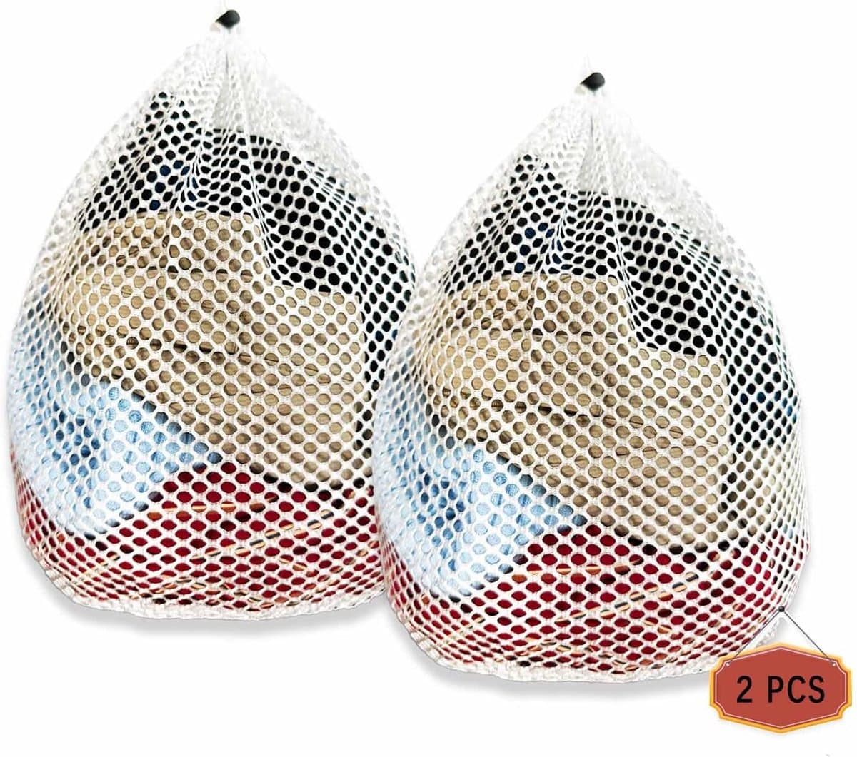 4 x Wasmachinegaas, 40 x 50 cm, met snoerstopper, waszak voorkomt dat kleding vervormt — afbeelding 1