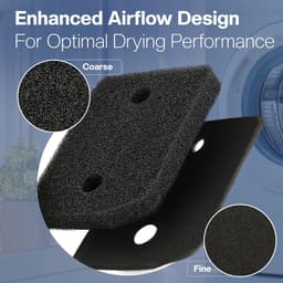 4 Stuks Droger Filter Sponsfilter -20.7*15.7*3CM -Schuimfilter voor roterende trommeldroger -Geschikt voor alle Miele T1 warmtepompdrogers - Filter spons foam van condensor wasdroger alternatief geschikt -Basisfilter -Zwart — thumbnail 5