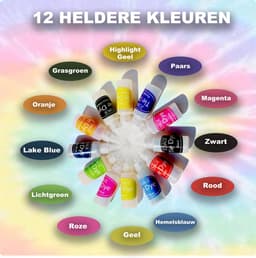 Joyage Tie Dye Kit Verf - 12 kleuren - Tie dye verf poeder - Tie dye set kinderen knutselset Textielverf wasmachine - Batik Verf set Wasmachinetextielverf Tye Dye set Meisjes speelgoed 5 jaar 6 jaar 7 jaar 8 jaar Sinterklaas cadeau verjaardagsfeestje — thumbnail 3