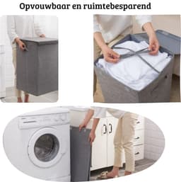 Janse® Wasmand - Stevige opvouwbare wasmand - 61 Liter - Badkamer organizer - Opbergbox - Wassorteerder - Laundry basket - Opbergbak — thumbnail 3