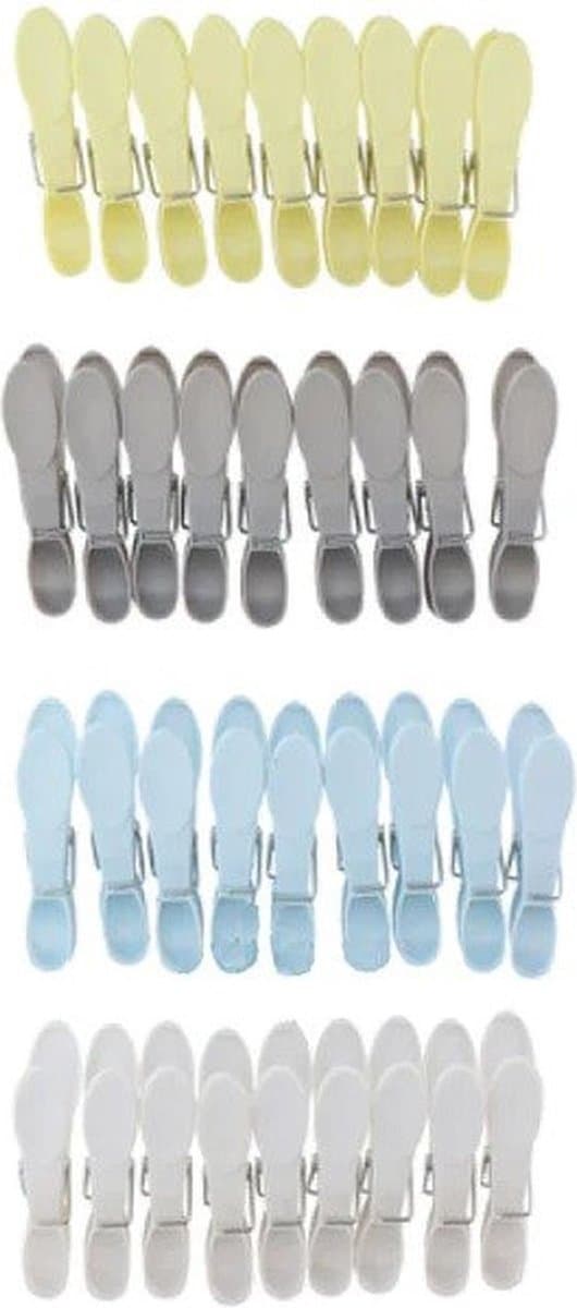 Wasknijpers - 36 Stuks - Grijs / Wit / Lichtblauw / Geel - Kunststof - Stevig - Wassen - Ophangen - Multicolor — afbeelding 1